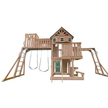 Load image into Gallery viewer, Kensington Swing Set, Monkey Bars &amp; Playground with 2.2m Slide (Pastel Green)