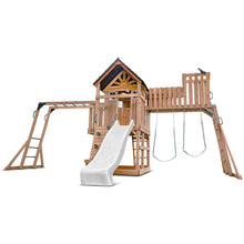 Load image into Gallery viewer, Kensington Swing Set, Monkey Bars &amp; Playground with 2.2m Slide (White)