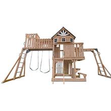 Load image into Gallery viewer, Kensington Swing Set, Monkey Bars &amp; Playground with 2.2m Slide (White)