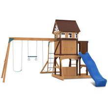 Load image into Gallery viewer, Meer Brook Swing Set, Monkey Bars &amp; Playground with 2.2m Slide (Blue)