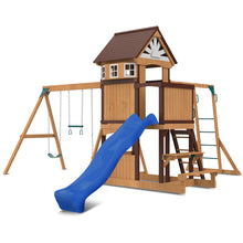 Load image into Gallery viewer, Meer Brook Swing Set, Monkey Bars &amp; Playground with 2.2m Slide (Blue)