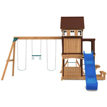 Load image into Gallery viewer, Meer Brook Swing Set, Monkey Bars &amp; Playground with 2.2m Slide (Blue)