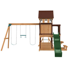 Load image into Gallery viewer, Meer Brook Swing Set, Monkey Bars &amp; Playground with 2.2m Slide (Green)