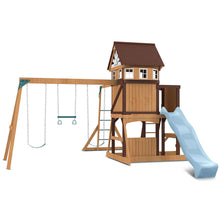 Load image into Gallery viewer, Meer Brook Swing Set, Monkey Bars &amp; Playground with 2.2m Slide (Pastel Blue)