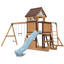 Load image into Gallery viewer, Meer Brook Swing Set, Monkey Bars &amp; Playground with 2.2m Slide (Pastel Blue)