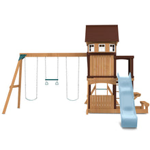 Load image into Gallery viewer, Meer Brook Swing Set, Monkey Bars &amp; Playground with 2.2m Slide (Pastel Blue)