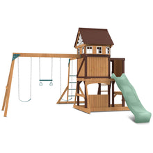 Load image into Gallery viewer, Meer Brook Swing Set, Monkey Bars &amp; Playground with 2.2m Slide (Pastel Green)