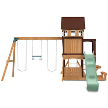 Load image into Gallery viewer, Meer Brook Swing Set, Monkey Bars &amp; Playground with 2.2m Slide (Pastel Green)