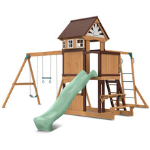 Load image into Gallery viewer, Meer Brook Swing Set, Monkey Bars &amp; Playground with 2.2m Slide (Pastel Green)