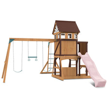 Load image into Gallery viewer, Meer Brook Swing Set, Monkey Bars &amp; Playground with 2.2m Slide (Pastel Pink)