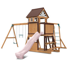 Load image into Gallery viewer, Meer Brook Swing Set, Monkey Bars &amp; Playground with 2.2m Slide (Pastel Pink)
