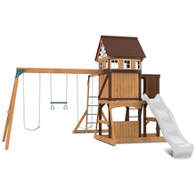 Load image into Gallery viewer, Meer Brook Swing Set, Monkey Bars &amp; Playground with 2.2m Slide (White)