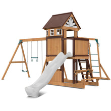 Load image into Gallery viewer, Meer Brook Swing Set, Monkey Bars &amp; Playground with 2.2m Slide (White)