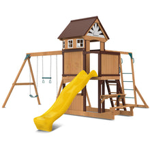 Load image into Gallery viewer, Meer Brook Swing Set, Monkey Bars &amp; Playground with 2.2m Slide (Yellow)