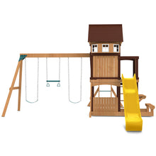 Load image into Gallery viewer, Meer Brook Swing Set, Monkey Bars &amp; Playground with 2.2m Slide (Yellow)