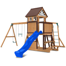 Load image into Gallery viewer, Meer Brook Play Centre &amp; Swing Set (Blue Slide)