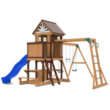 Load image into Gallery viewer, Meer Brook Play Centre &amp; Swing Set (Blue Slide)