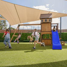 Load image into Gallery viewer, Meer Brook Play Centre &amp; Swing Set (Blue Slide)