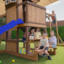 Load image into Gallery viewer, Meer Brook Play Centre &amp; Swing Set (Blue Slide)