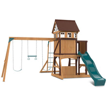 Load image into Gallery viewer, Meer Brook Play Centre &amp; Swing Set (Green Slide)