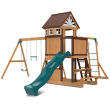Load image into Gallery viewer, Meer Brook Play Centre &amp; Swing Set (Green Slide)