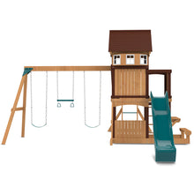 Load image into Gallery viewer, Meer Brook Play Centre &amp; Swing Set (Green Slide)