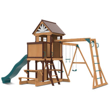 Load image into Gallery viewer, Meer Brook Play Centre &amp; Swing Set (Green Slide)