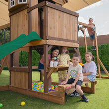 Load image into Gallery viewer, Meer Brook Play Centre &amp; Swing Set (Green Slide)