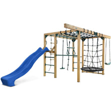 Load image into Gallery viewer, Orangutan Monkey Bars Jungle Gym Climbing Frame with 2.2m Slide (Blue)