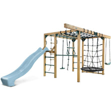 Load image into Gallery viewer, Orangutan Monkey Bars Jungle Gym Climbing Frame with 2.2m Slide (Pastel Blue)