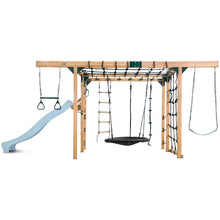 Load image into Gallery viewer, Orangutan Monkey Bars Jungle Gym Climbing Frame with 2.2m Slide (Pastel Blue)