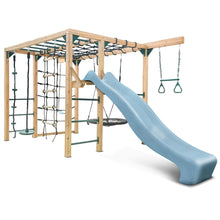 Load image into Gallery viewer, Orangutan Monkey Bars Jungle Gym Climbing Frame with 2.2m Slide (Pastel Blue)