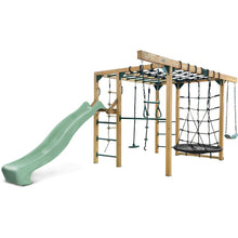Load image into Gallery viewer, Orangutan Monkey Bars Jungle Gym Climbing Frame with 2.2m Slide (Pastel Green)