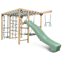 Load image into Gallery viewer, Orangutan Monkey Bars Jungle Gym Climbing Frame with 2.2m Slide (Pastel Green)