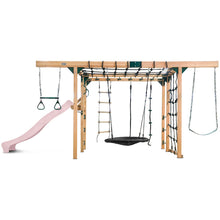 Load image into Gallery viewer, Orangutan Monkey Bars Jungle Gym Climbing Frame with 2.2m Slide (Pastel Pink)