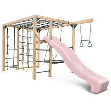 Load image into Gallery viewer, Orangutan Monkey Bars Jungle Gym Climbing Frame with 2.2m Slide (Pastel Pink)