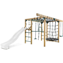 Load image into Gallery viewer, Orangutan Monkey Bars Jungle Gym Climbing Frame with 2.2m Slide (White)