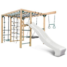 Load image into Gallery viewer, Orangutan Monkey Bars Jungle Gym Climbing Frame with 2.2m Slide (White)
