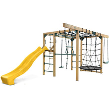 Load image into Gallery viewer, Orangutan Monkey Bars Jungle Gym Climbing Frame with 2.2m Slide (Yellow)