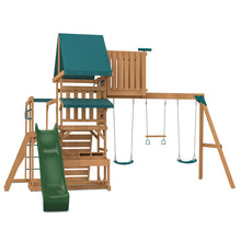 Load image into Gallery viewer, Walton Swing Set, Monkey Bars &amp; Playground with 2.2m Slide (Green)