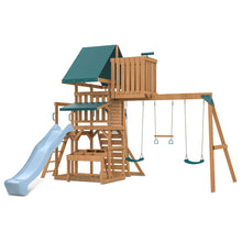 Load image into Gallery viewer, Walton Swing Set, Monkey Bars &amp; Playground with 2.2m Slide (Pastel Blue)
