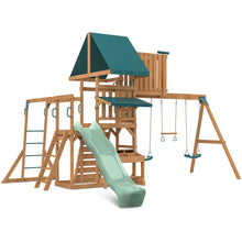 Load image into Gallery viewer, Walton Swing Set, Monkey Bars &amp; Playground with 2.2m Slide (Pastel Green)