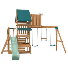 Load image into Gallery viewer, Walton Swing Set, Monkey Bars &amp; Playground with 2.2m Slide (Pastel Green)