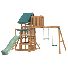 Load image into Gallery viewer, Walton Swing Set, Monkey Bars &amp; Playground with 2.2m Slide (Pastel Green)