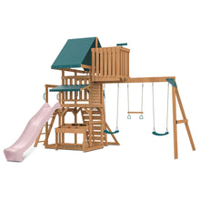 Load image into Gallery viewer, Walton Swing Set, Monkey Bars &amp; Playground with 2.2m Slide (Pastel Pink)
