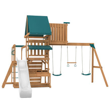 Load image into Gallery viewer, Walton Swing Set, Monkey Bars &amp; Playground with 2.2m Slide (White)