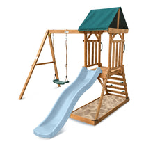 Load image into Gallery viewer, Wattle Play Centre with 1.8m Pastel Blue Slide