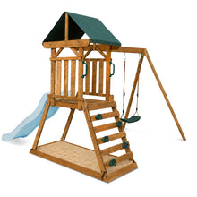 Load image into Gallery viewer, Wattle Play Centre with 1.8m Pastel Blue Slide
