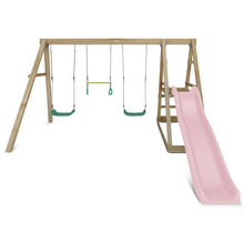Load image into Gallery viewer, Winston 4 Station Swing with 1.8m Pastel Pink Slide