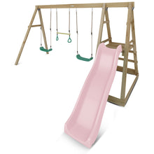 Load image into Gallery viewer, Winston 4 Station Swing with 1.8m Pastel Pink Slide